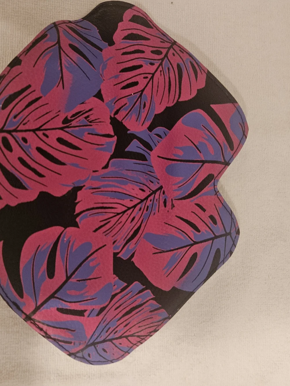 NYX Black Cosmetic Bag with Pink and Purple Leaf Print